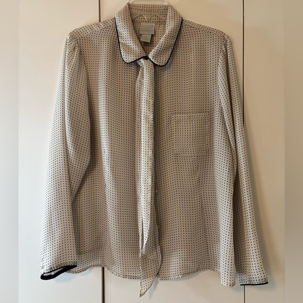 Tailor Vintage Polka Dot Blouse - Black and White